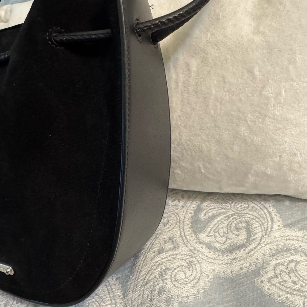 Rebecca Minkoff Suede Black Lulu Crossbody Bag - Picture 8 of 14